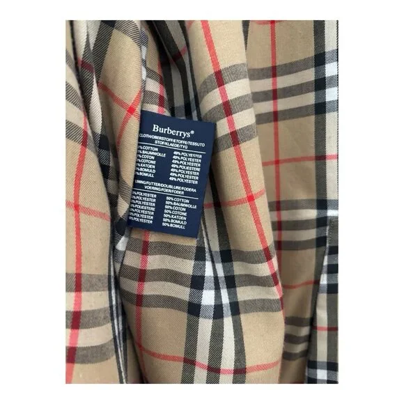 Vtg Burberrys Of London Womens Long Trench Coat Nova Check Trim Old Money 10 - Picture 8 of 9